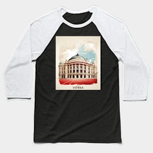 Vienna State Opera Austria Vintage Travel Retro Tourism Baseball T-Shirt